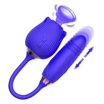 2in1 Clit Suction and Vaginal Telescopic Vibrator / 10-speed Rose-shaped Vibrator / Women's Sex Toys - EVE's SECRETS